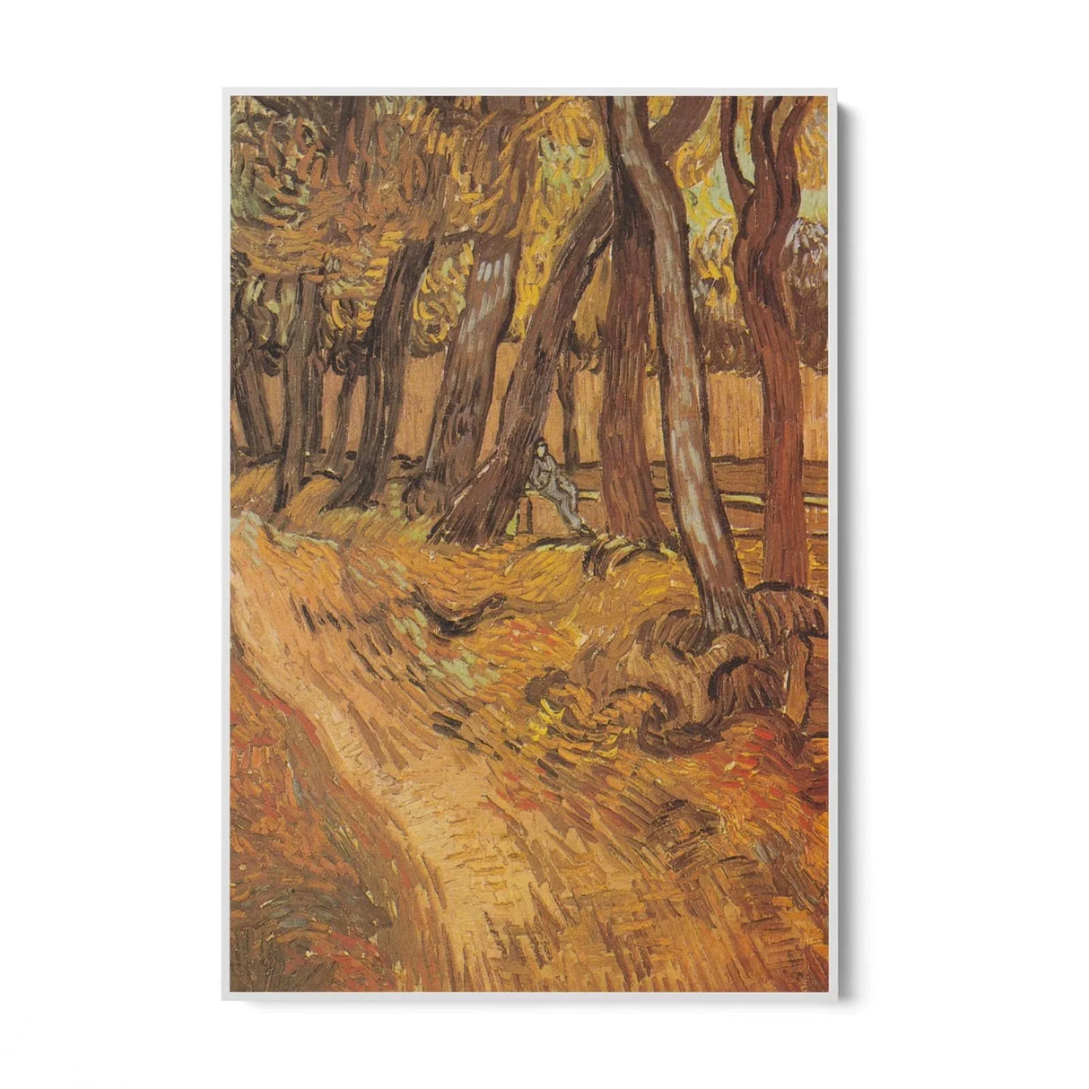 Quadro Stampa su Tela The garden of the hospital Saint Paul with figure, Vincent Van Gogh - CupidoDesign