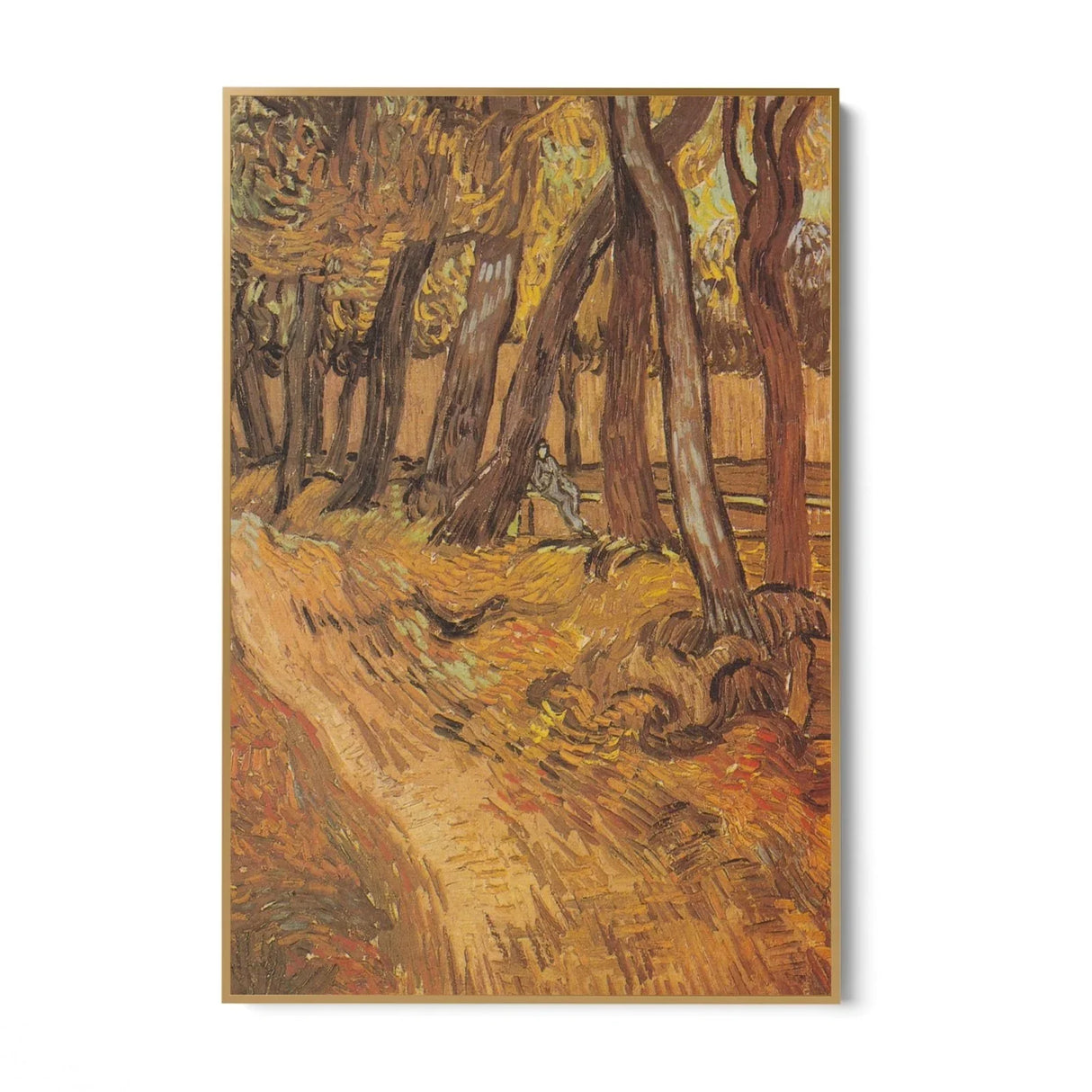 Quadro Stampa su Tela The garden of the hospital Saint Paul with figure, Vincent Van Gogh - CupidoDesign