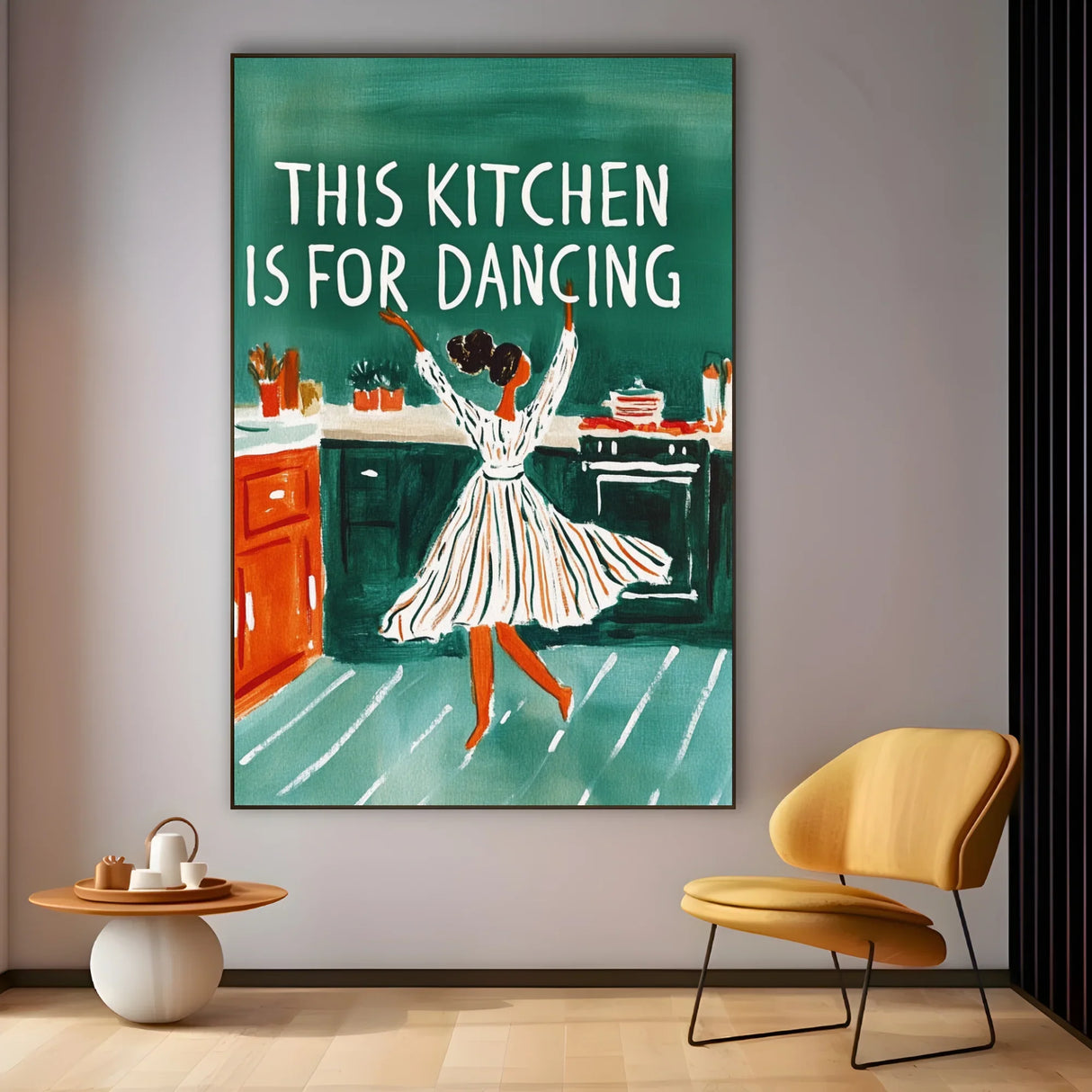 Quadro Stampa su Tela This kitchen is for dancing - CupidoDesign