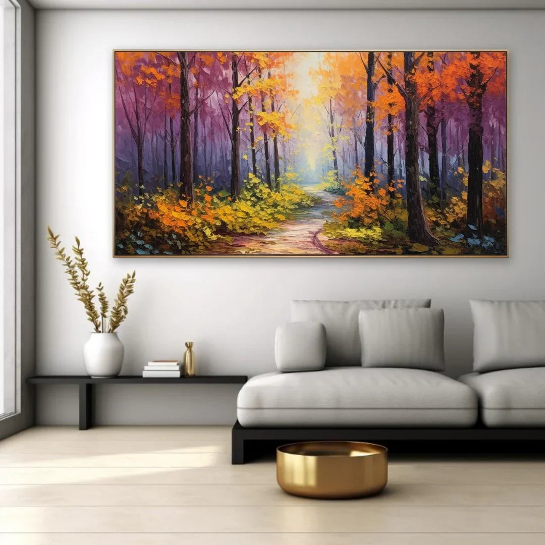 Quadro Stampa su Tela Tramonto nella Foresta - CupidoDesign