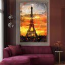 Quadro Stampa su Tela Tramonto su Eiffel - CupidoDesign