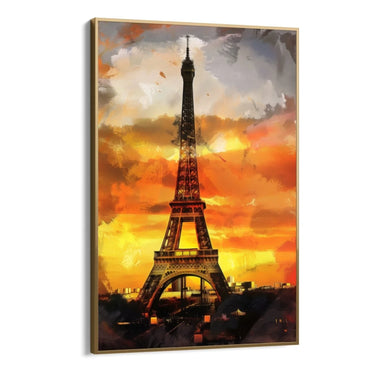 Quadro Stampa su Tela Tramonto su Eiffel - CupidoDesign