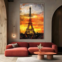 Quadro Stampa su Tela Tramonto su Eiffel - CupidoDesign
