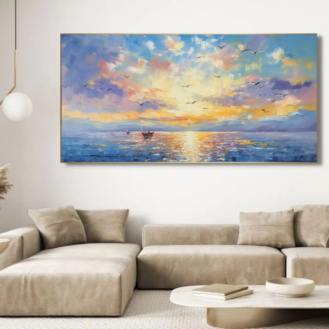 Quadro Stampa su Tela Tramonto sul mare - CupidoDesign