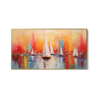 Quadro Stampa su Tela Tramonto tra le vele - CupidoDesign