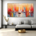 Quadro Stampa su Tela Tramonto tra le vele - CupidoDesign