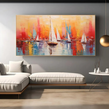 Quadro Stampa su Tela Tramonto tra le vele - CupidoDesign