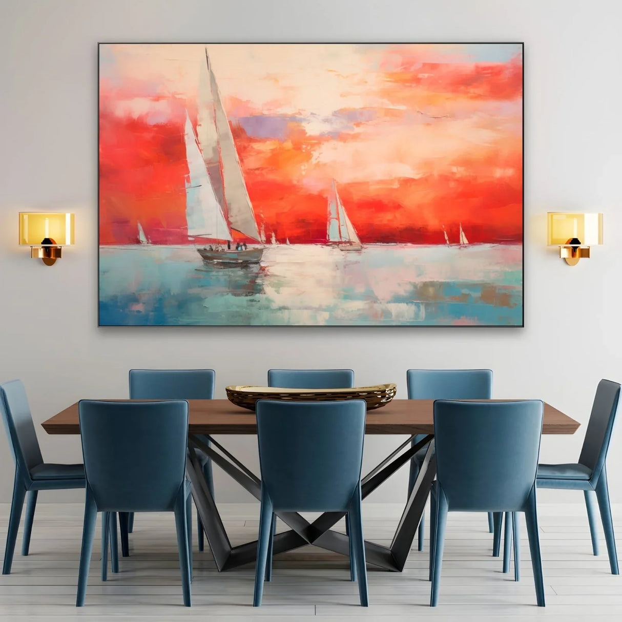 Quadro Stampa su Tela Tramonto verso l'orizzonte - CupidoDesign