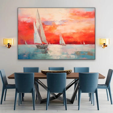 Quadro Stampa su Tela Tramonto verso l'orizzonte - CupidoDesign