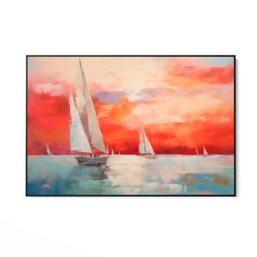 Quadro Stampa su Tela Tramonto verso l'orizzonte - CupidoDesign