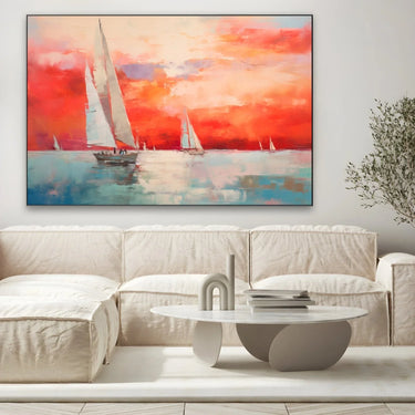 Quadro Stampa su Tela Tramonto verso l'orizzonte - CupidoDesign