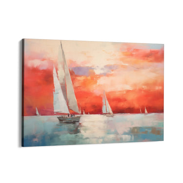 Quadro Stampa su Tela Tramonto verso l'orizzonte - CupidoDesign