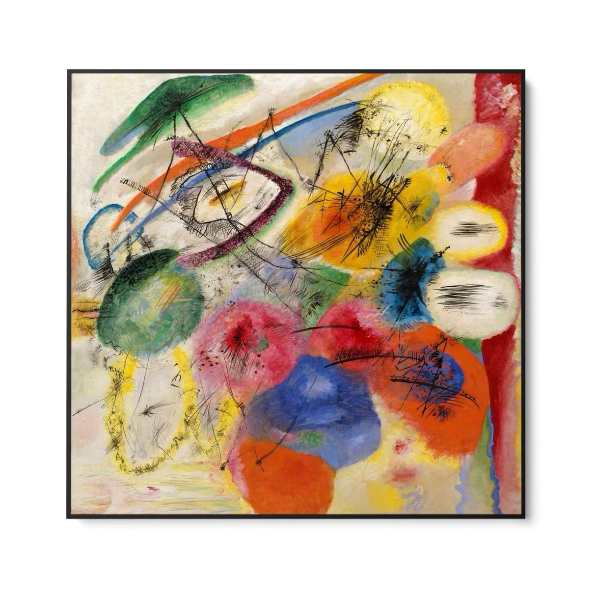 Quadro Stampa su Tela Tratti Neri, Wassily Kandinsky - CupidoDesign