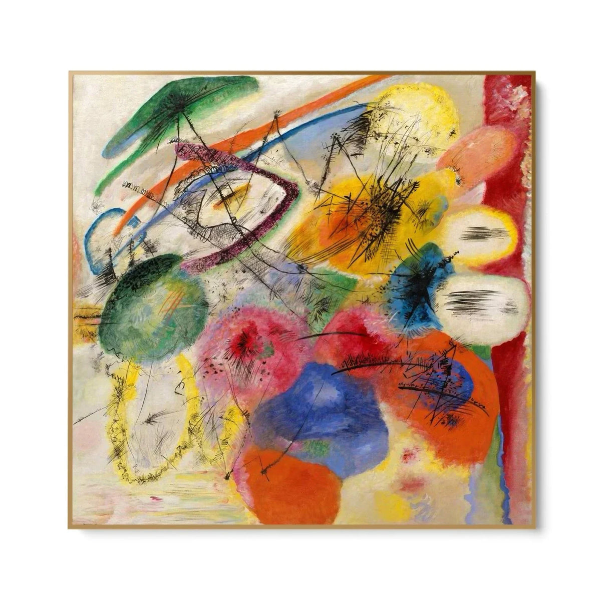 Quadro Stampa su Tela Tratti Neri, Wassily Kandinsky - CupidoDesign