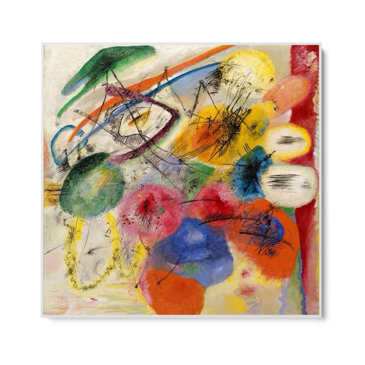 Quadro Stampa su Tela Tratti Neri, Wassily Kandinsky - CupidoDesign
