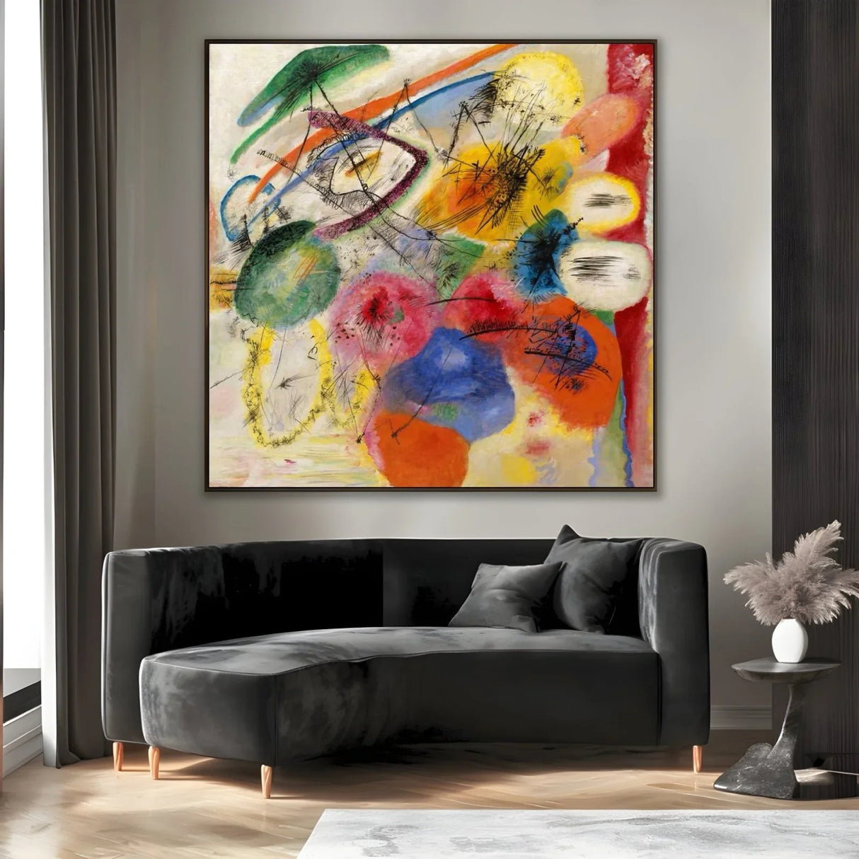 Quadro Stampa su Tela Tratti Neri, Wassily Kandinsky - CupidoDesign