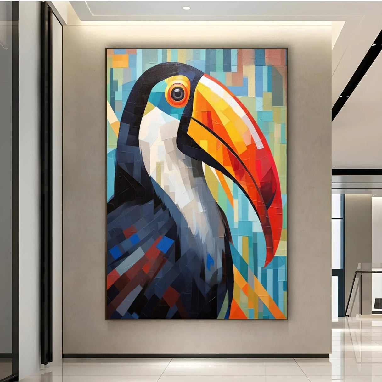 Quadro Stampa su Tela Tucano colorato - CupidoDesign