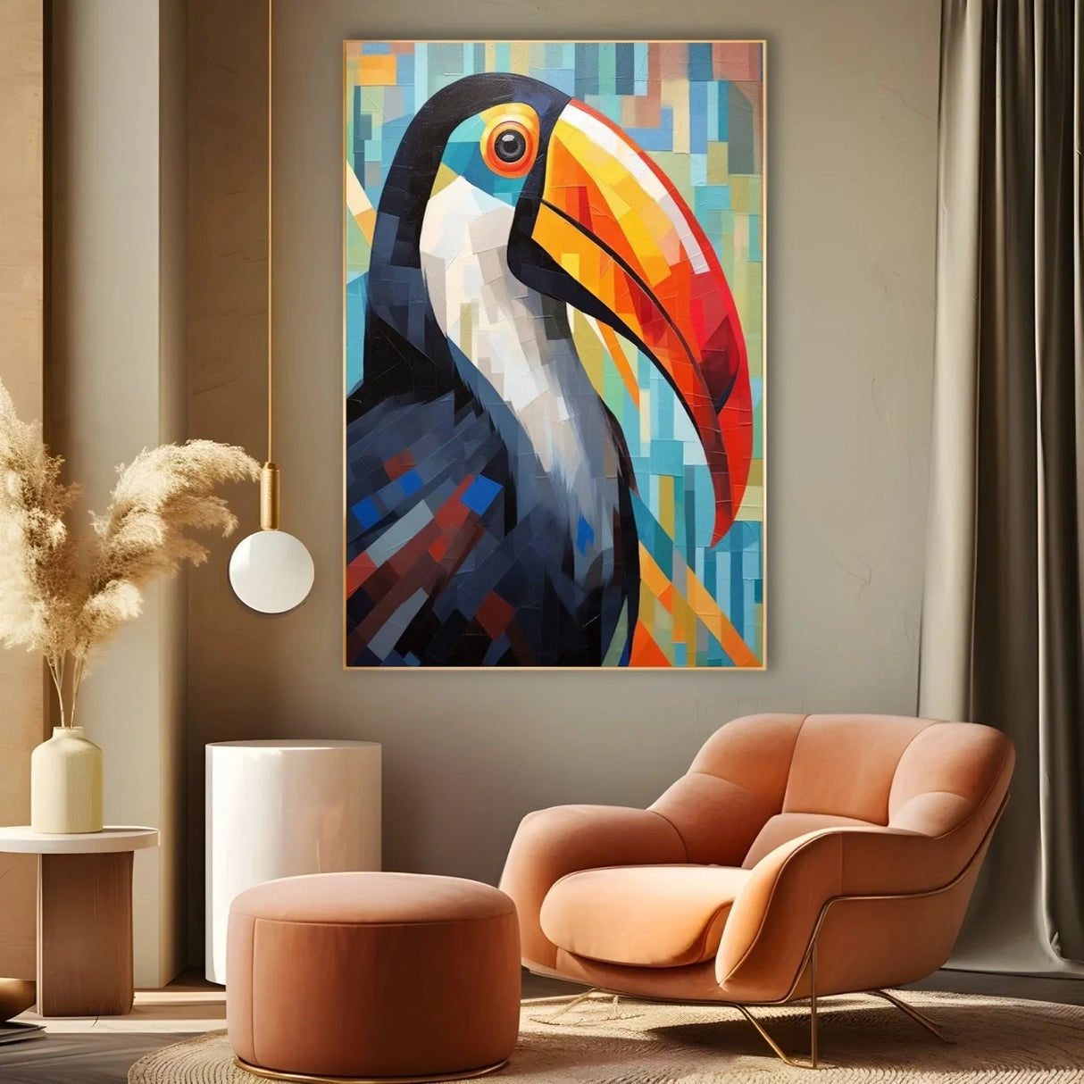 Quadro Stampa su Tela Tucano colorato - CupidoDesign