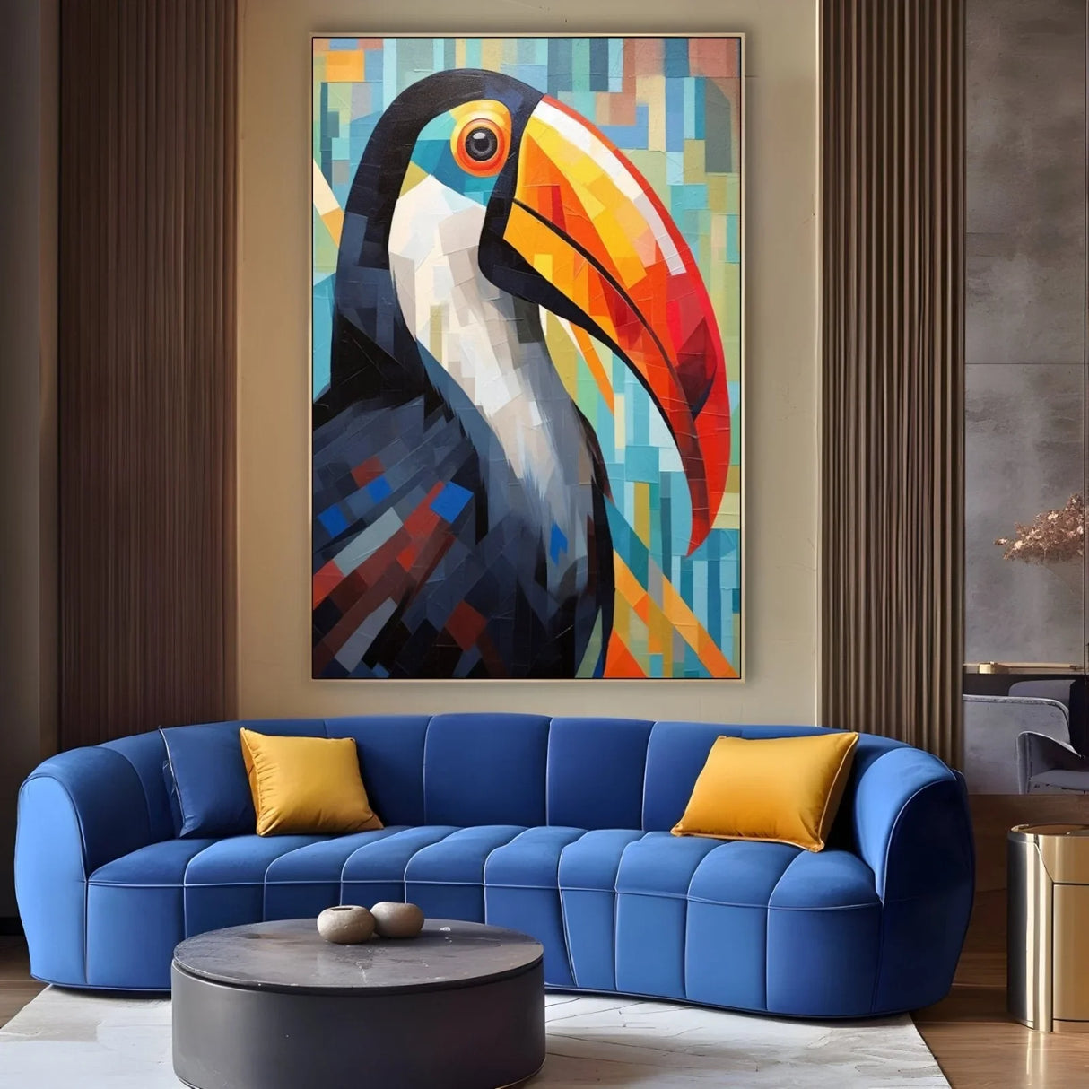 Quadro Stampa su Tela Tucano colorato - CupidoDesign