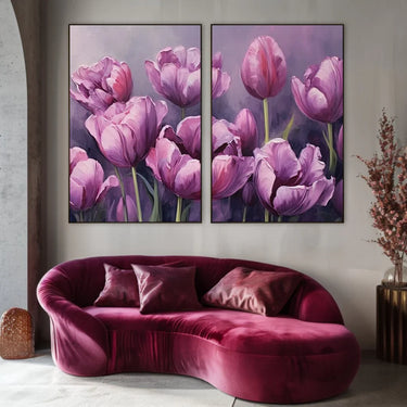 Quadro Stampa su Tela Tulipani viola - CupidoDesign