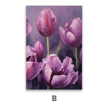 Quadro Stampa su Tela Tulipani viola - CupidoDesign