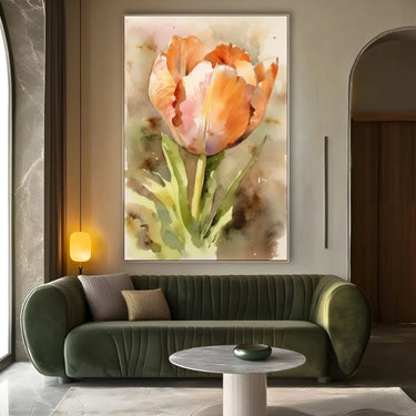 Quadro Stampa su Tela Tulipano Acquarello - CupidoDesign