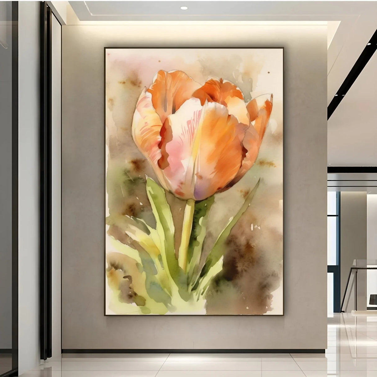Quadro Stampa su Tela Tulipano Acquarello - CupidoDesign