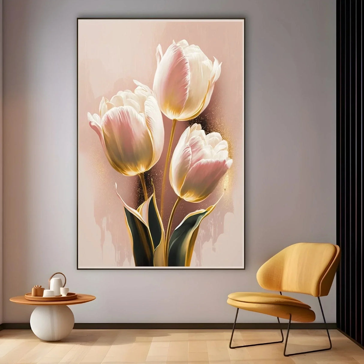 Quadro Stampa su Tela Tulipano Delicato - CupidoDesign