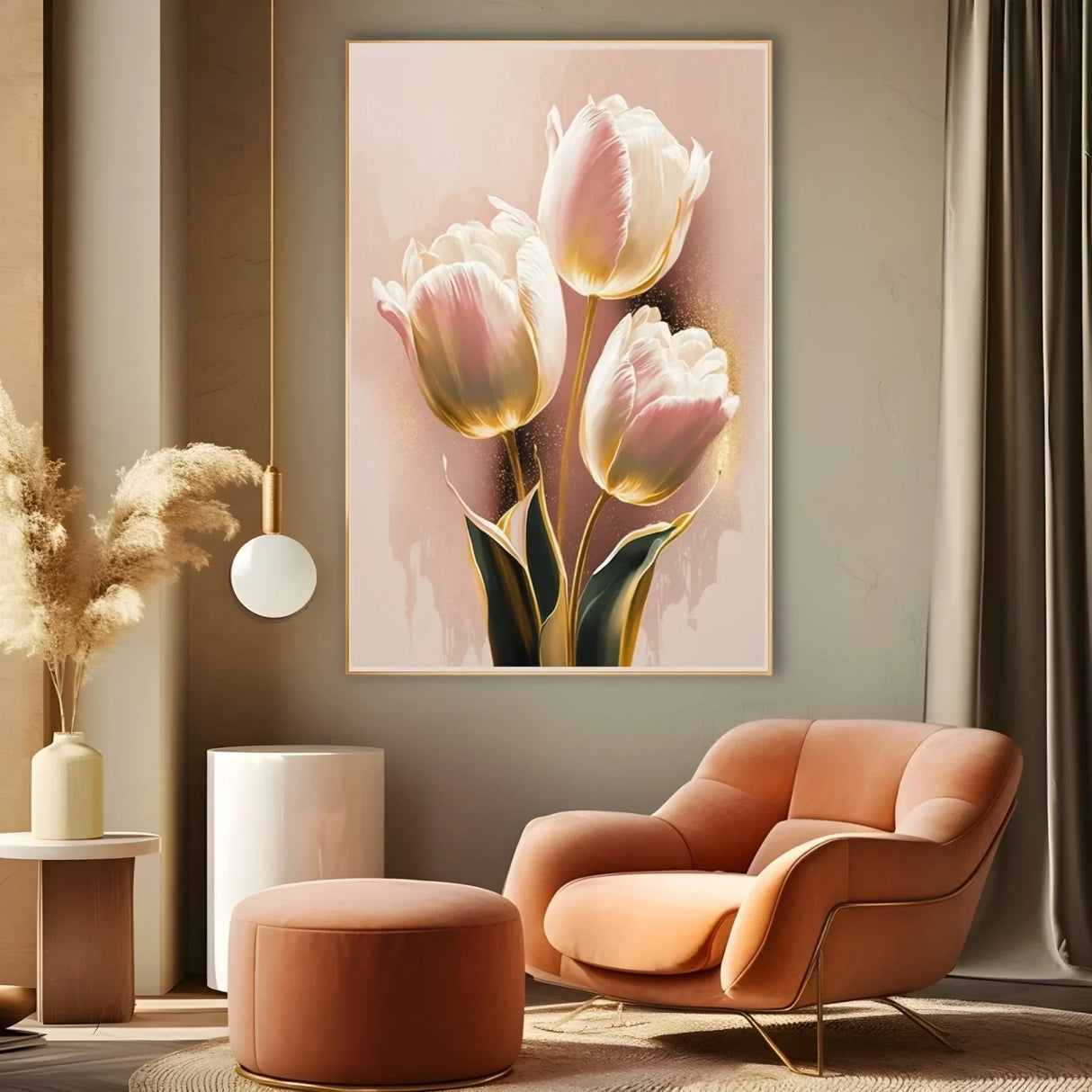 Quadro Stampa su Tela Tulipano Delicato - CupidoDesign