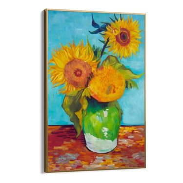 Quadro Stampa su Tela Vase with Three Sunflowers, Vincent Van Gogh - CupidoDesign