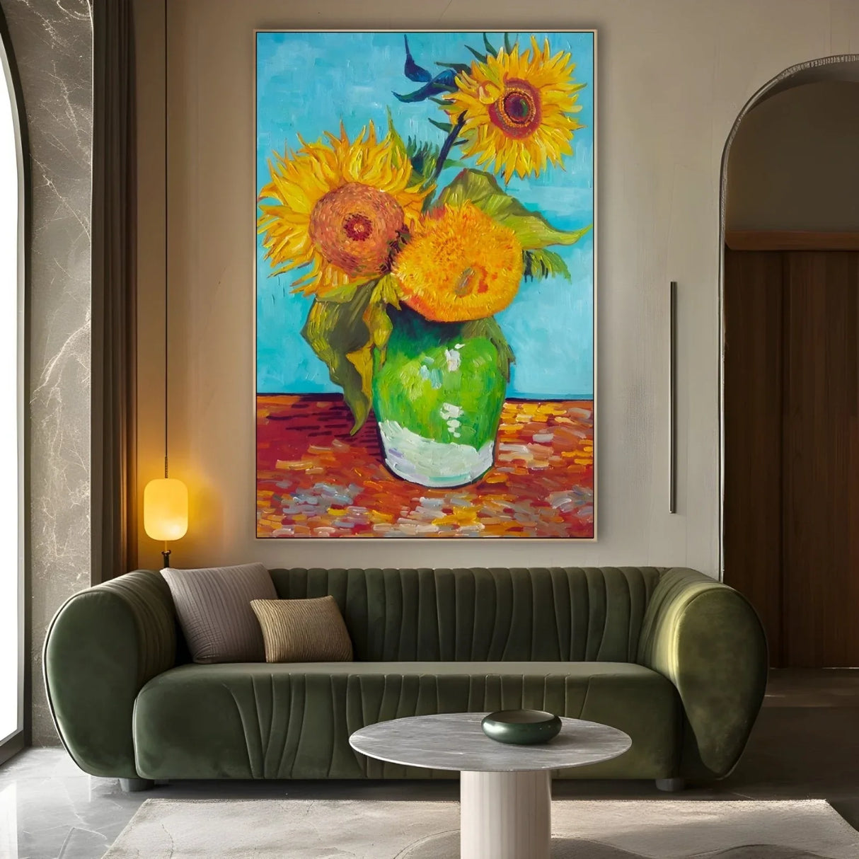 Quadro Stampa su Tela Vase with Three Sunflowers, Vincent Van Gogh - CupidoDesign
