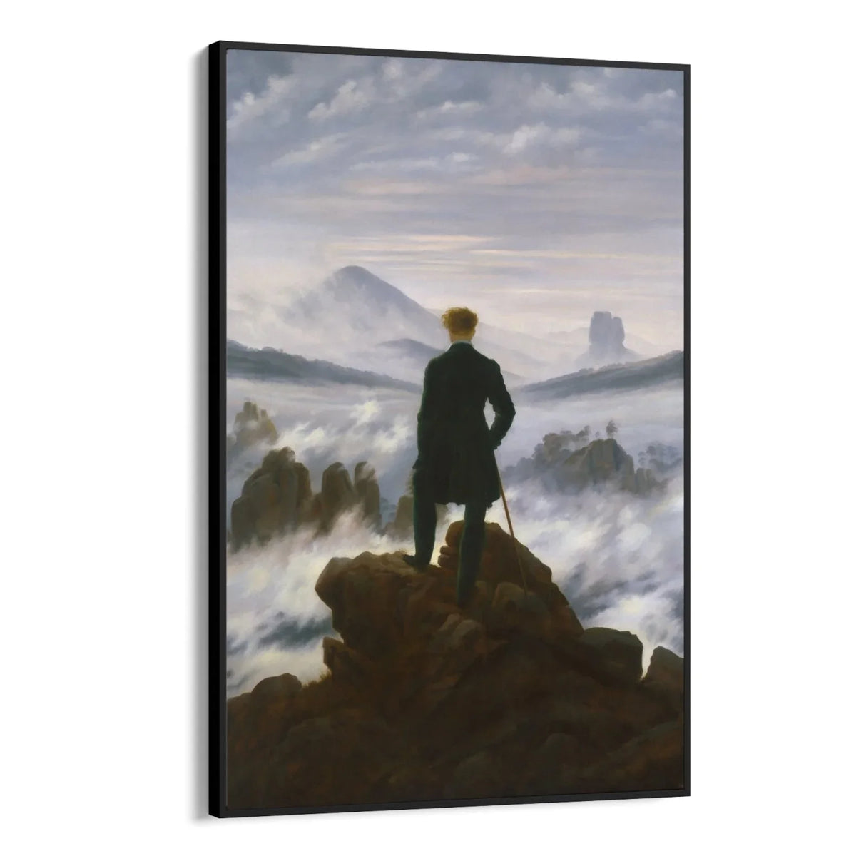 Quadro Stampa su Tela Viandante sul Mare di Nebbia, Friedrich - CupidoDesign
