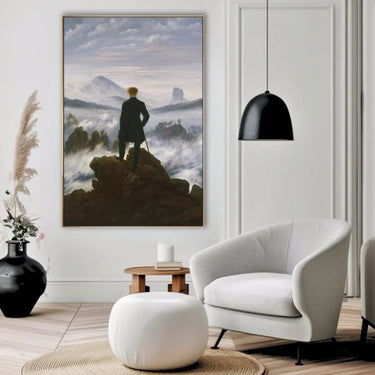 Quadro Stampa su Tela Viandante sul Mare di Nebbia, Friedrich - CupidoDesign