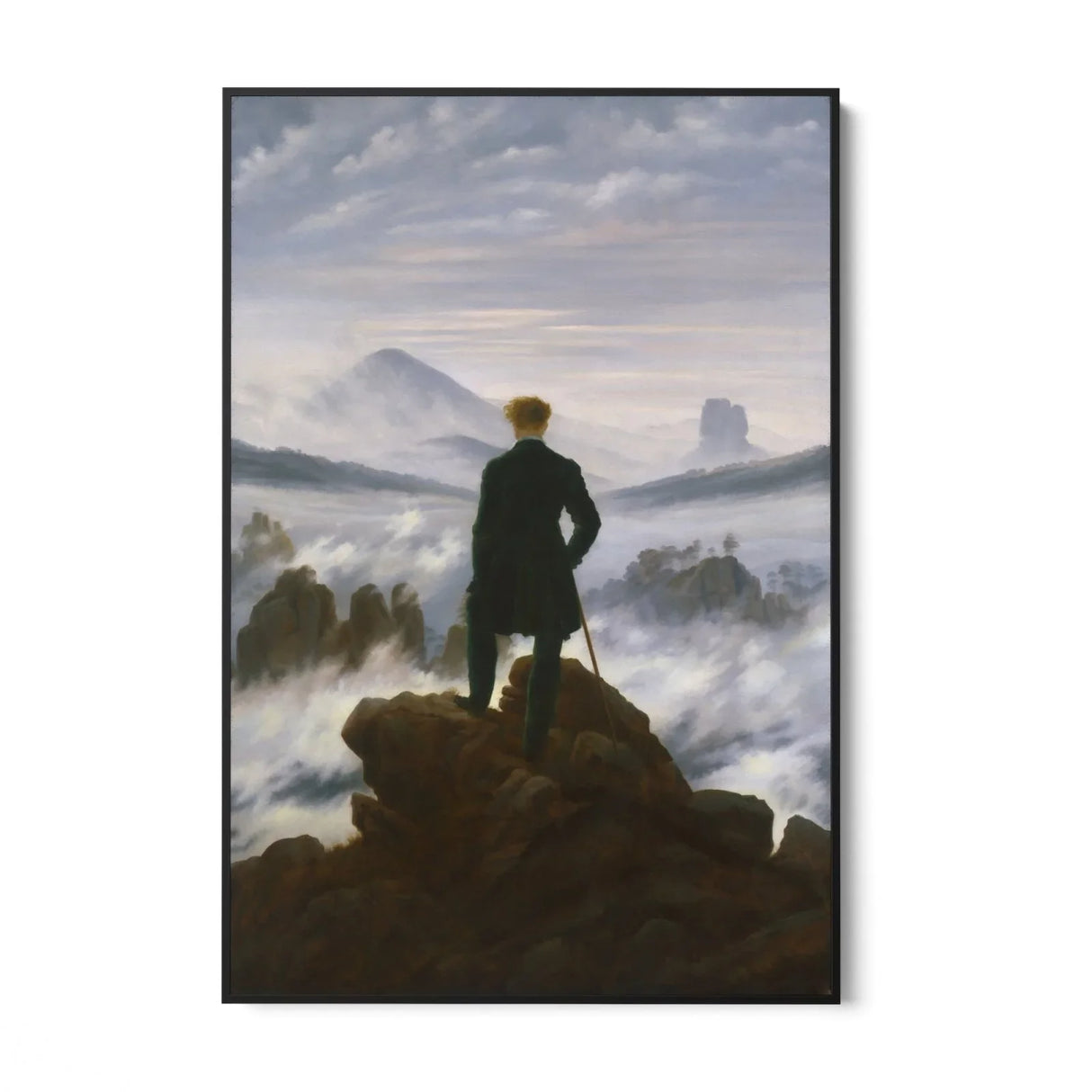 Quadro Stampa su Tela Viandante sul Mare di Nebbia, Friedrich - CupidoDesign