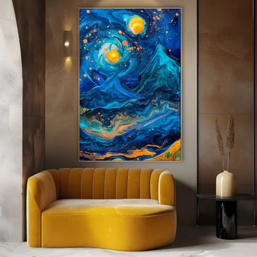 Quadro Stampa su Tela Visioni Blu - CupidoDesign