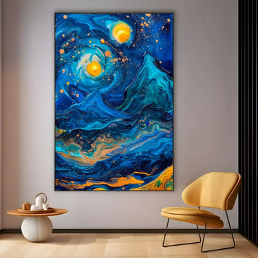 Quadro Stampa su Tela Visioni Blu - CupidoDesign