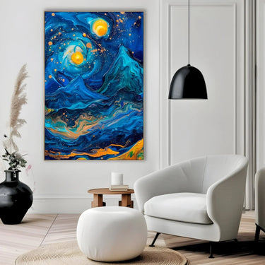 Quadro Stampa su Tela Visioni Blu - CupidoDesign