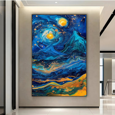 Quadro Stampa su Tela Visioni Blu - CupidoDesign