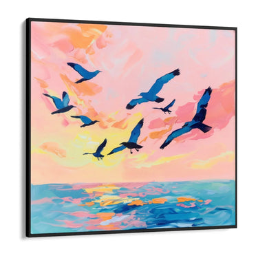 Quadro Stampa su Tela Volo al tramonto - CupidoDesign