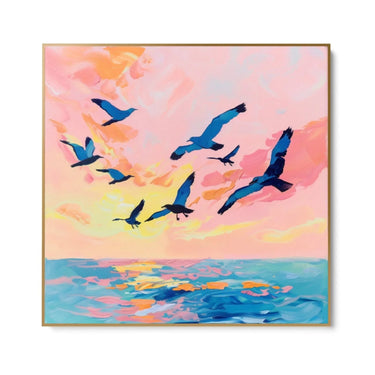 Quadro Stampa su Tela Volo al tramonto - CupidoDesign