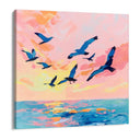 Quadro Stampa su Tela Volo al tramonto - CupidoDesign
