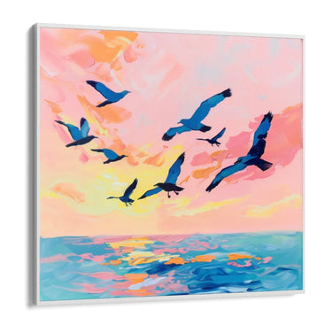 Quadro Stampa su Tela Volo al tramonto - CupidoDesign
