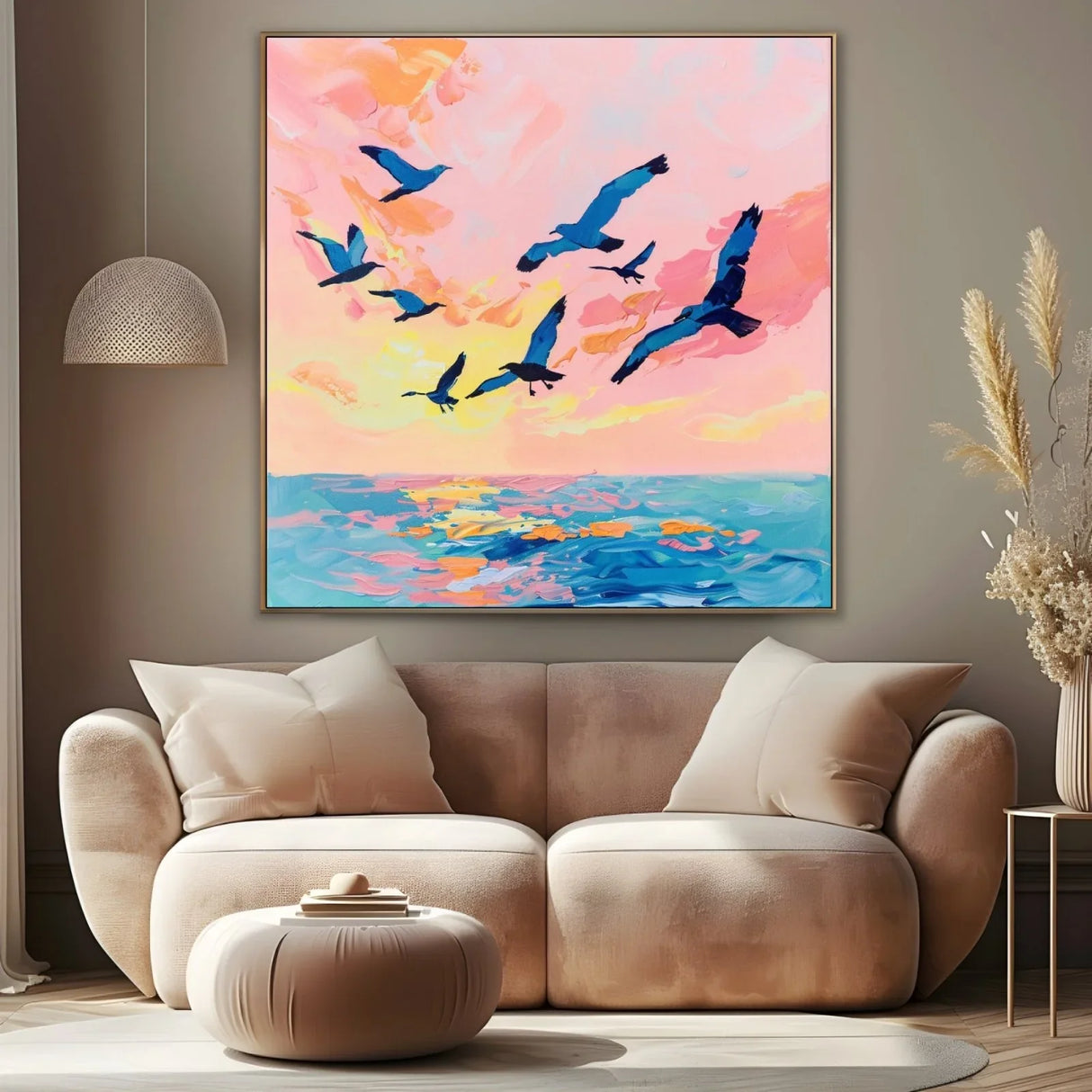 Quadro Stampa su Tela Volo al tramonto - CupidoDesign
