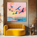 Quadro Stampa su Tela Volo al tramonto - CupidoDesign