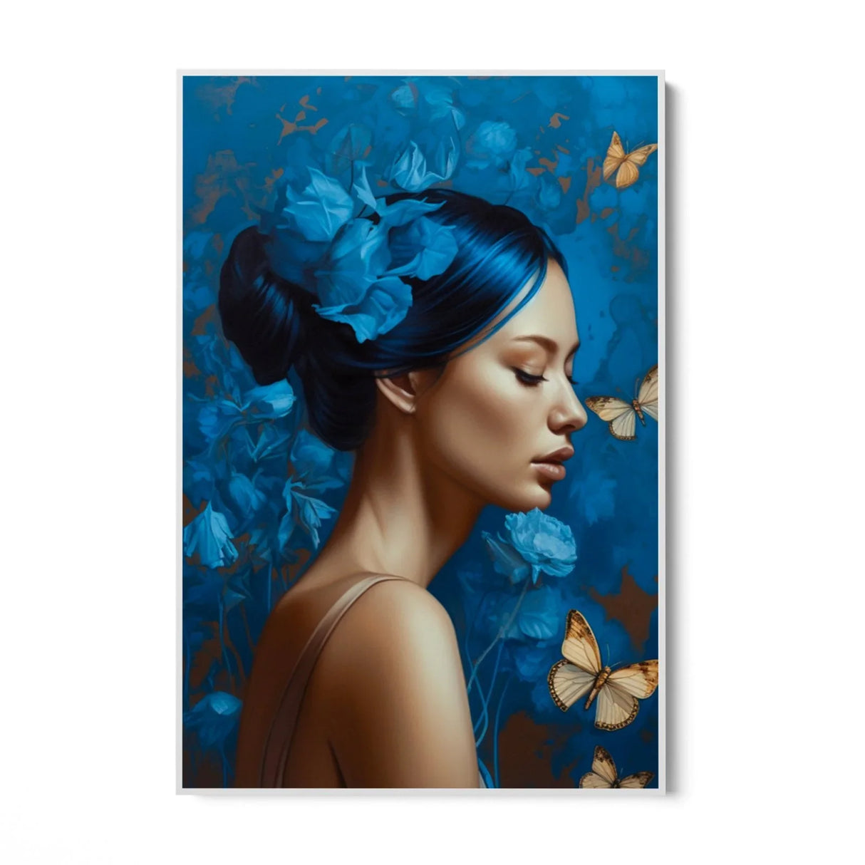 Quadro Stampa su Tela Volto Azzurro - CupidoDesign