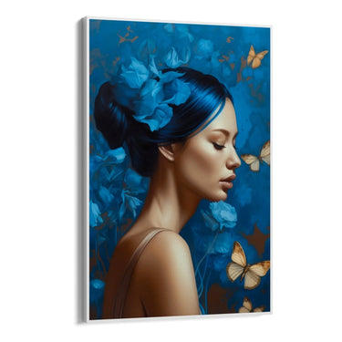 Quadro Stampa su Tela Volto Azzurro - CupidoDesign