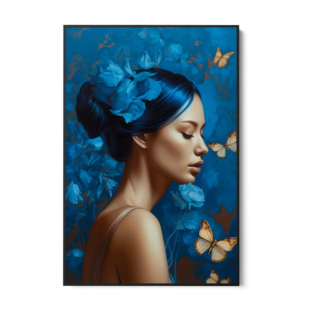 Quadro Stampa su Tela Volto Azzurro - CupidoDesign