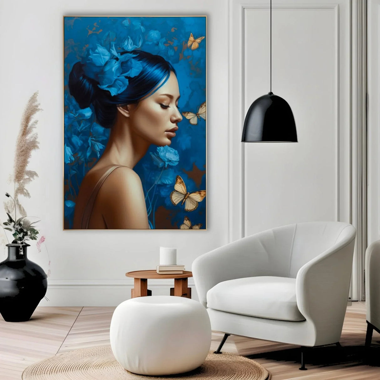 Quadro Stampa su Tela Volto Azzurro - CupidoDesign