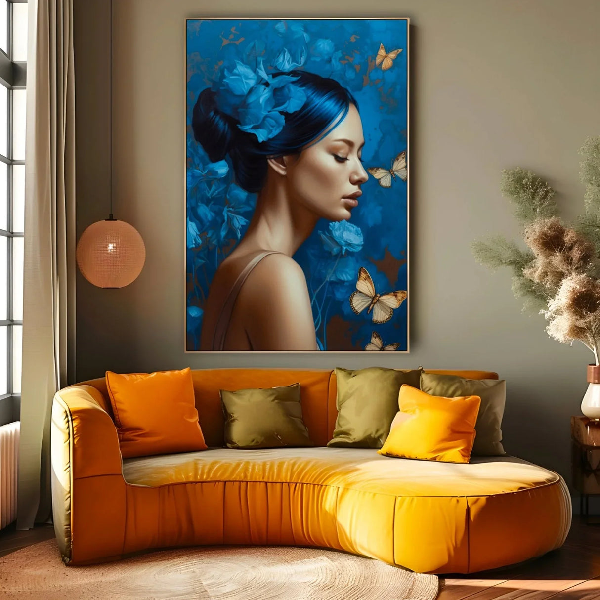 Quadro Stampa su Tela Volto Azzurro - CupidoDesign