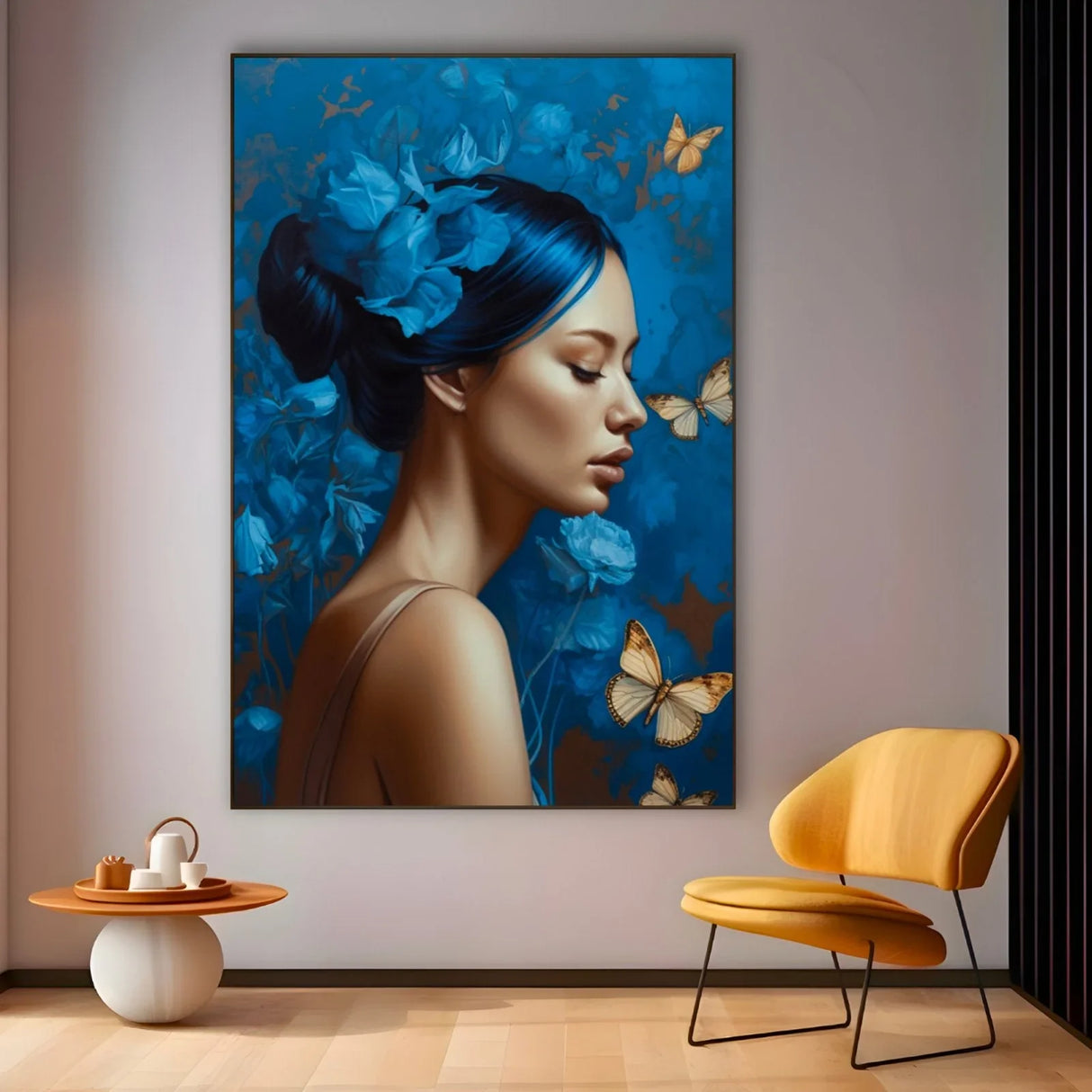 Quadro Stampa su Tela Volto Azzurro - CupidoDesign